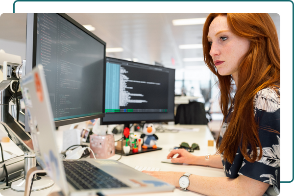 woman using a computer