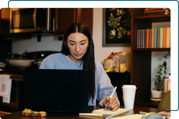 College student on laptop