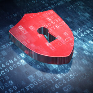 Close-up of digital interface with a lock and checkmark, symbolizing instant and secure data verification.