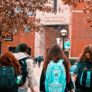 students on a college campus